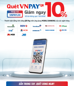 SASCO ưu đãi 10% cho khách hàng thanh toán bằng VNPAY